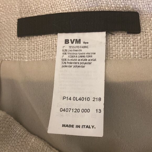 Les Copains A Line skirt with exposed back zipper. Beige/black. Size 42/6. - Picture 7 of 8